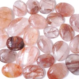 Madagascar Fire Quartz (Red Hematoid) Palm Stones 500g Parcel 12 Madagascar Red Hematoid Palm Stones 500g Parcel | Crystal Factory