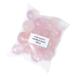Madagascar Rose Quartz Tumbled Stones 500g Parcel | Crystal Factory