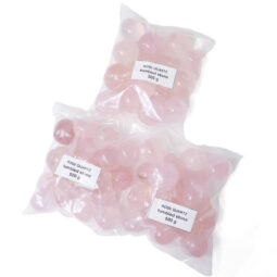 Madagascar Rose Quartz Tumbled Stones 500g Parcel | Crystal Factory