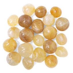 Madagascar Yellow Hematoid Quartz Tumbled Stones 500g Parcel | Crystal Factory