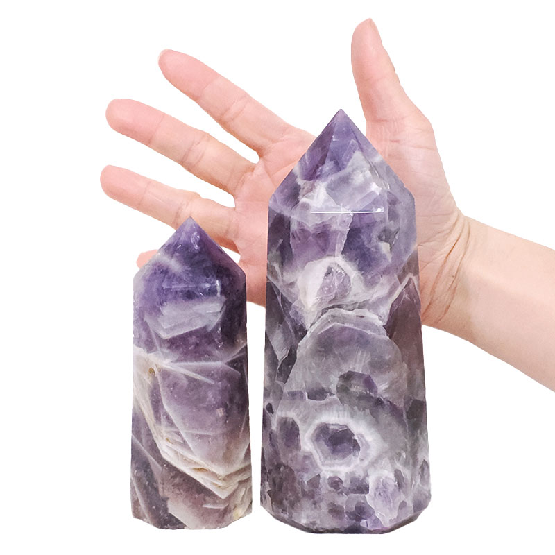1.42kg Madagascar Chevron Amethyst Terminated Point Set 2 Pieces R714 4 Madagascar Chevron Amethyst Terminated Point Set 2 Pieces R714 | Crystal Factory