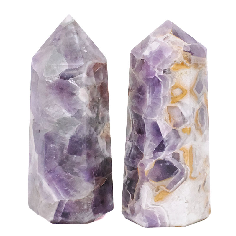1.31kg Madagascar Chevron Amethyst Terminated Point Set 2 Pieces R715 3 Madagascar Chevron Amethyst Terminated Point Set 2 Pieces R715 | Crystal Factory