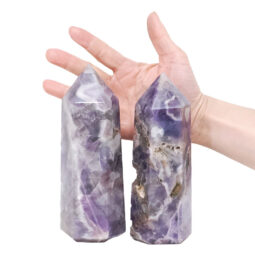 1.58kg Madagascar Chevron Amethyst Terminated Point Set 2 Pieces R717 5 Madagascar Chevron Amethyst Terminated Point Set 2 Pieces R717 | Crystal Factory