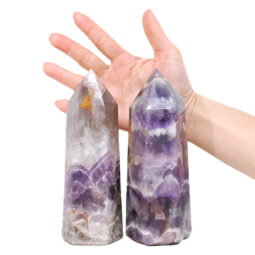 1.58kg Madagascar Chevron Amethyst Terminated Point Set 2 Pieces R718 5 Madagascar Chevron Amethyst Terminated Point Set 2 Pieces R718 | Crystal Factory