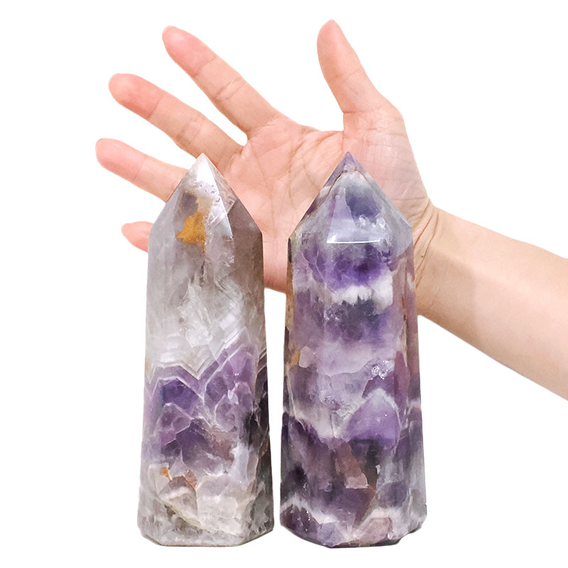 1.58kg Madagascar Chevron Amethyst Terminated Point Set 2 Pieces R718 4 Madagascar Chevron Amethyst Terminated Point Set 2 Pieces R718 | Crystal Factory