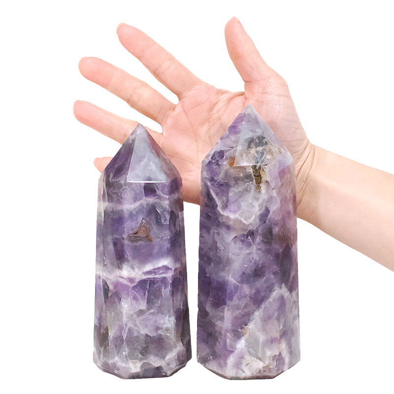 1.76kg Madagascar Chevron Amethyst Terminated Point Set 2 Pieces R719 4 Madagascar Chevron Amethyst Terminated Point Set 2 Pieces R719 | Crystal Factory