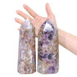 1.95kg Madagascar Chevron Amethyst Terminated Point Set 2 Pieces R722 5 Madagascar Chevron Amethyst Terminated Point Set 2 Pieces R722 | Crystal Factory
