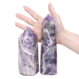 1.35kg Madagascar Chevron Amethyst Terminated Point Set 2 Pieces R724 5 Madagascar Chevron Amethyst Terminated Point Set 2 Pieces R724 | Crystal Factory