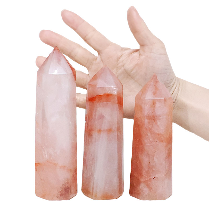 1.28kg Madagascar Fire Quartz Terminated Point Set 3 Pieces R740 4 Madagascar Fire Quartz Terminated Point Set 3 Pieces R740 | Crystal Factory