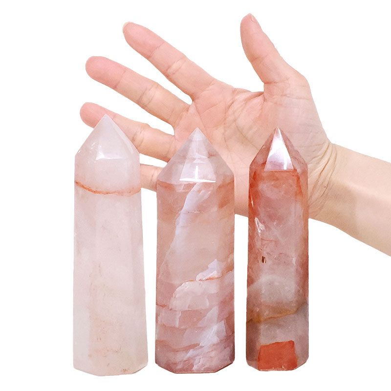 1.10kg Madagascar Fire Quartz Terminated Point Set 3 Pieces R742 4 Madagascar Fire Quartz Terminated Point Set 3 Pieces R742 | Crystal Factory