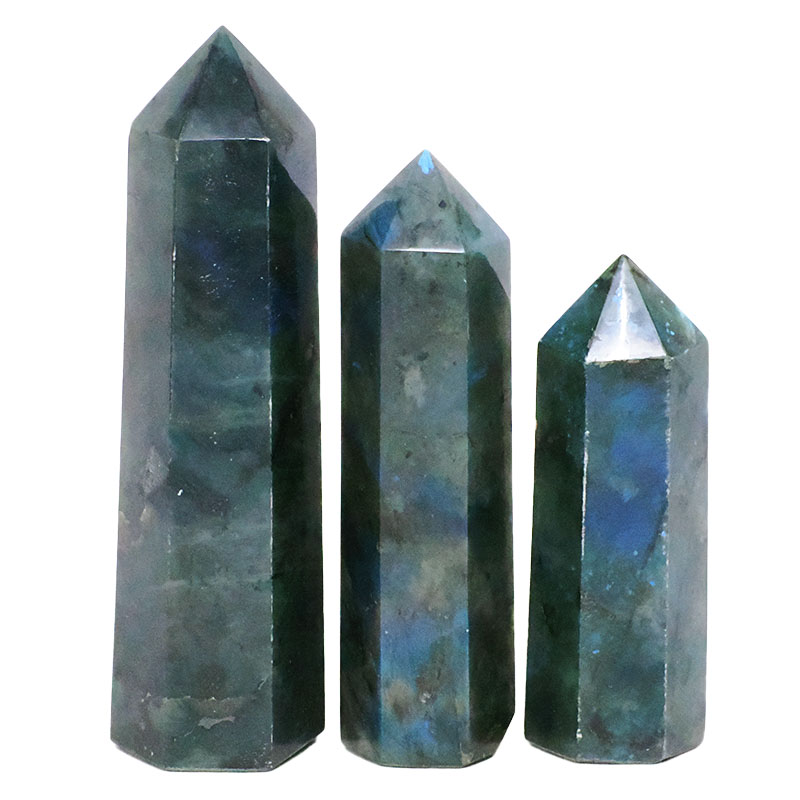 1.17kg Madagascar Labradorite Terminated Point Set 3 Pieces R727 3 Madagascar Labradorite Terminated Point Set 3 Pieces R727 | Crystal Factory