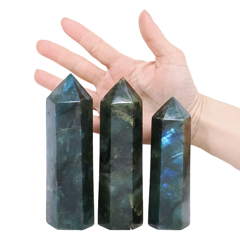 1.0kg Madagascar Labradorite Terminated Point Set 3 Pieces R729 4 Madagascar Labradorite Terminated Point Set 3 Pieces R729 | Crystal Factory