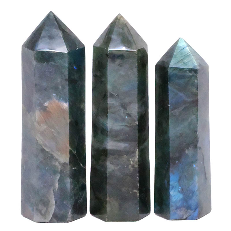 1.0kg Madagascar Labradorite Terminated Point Set 3 Pieces R729 3 Madagascar Labradorite Terminated Point Set 3 Pieces R729 | Crystal Factory