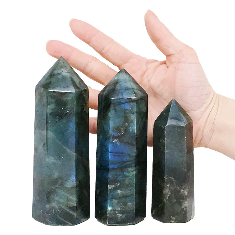 1.15kg Madagascar Labradorite Terminated Point Set 3 Pieces R731 4 Madagascar Labradorite Terminated Point Set 3 Pieces R731 | Crystal Factory