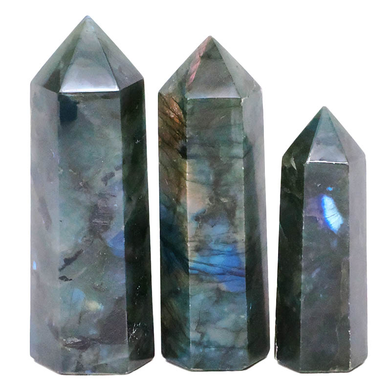 1.15kg Madagascar Labradorite Terminated Point Set 3 Pieces R731 3 Madagascar Labradorite Terminated Point Set 3 Pieces R731 | Crystal Factory
