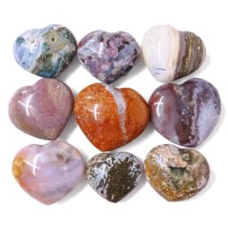 Madagascar Ocean Jasper Heart (5-7cm) Set 9 Pieces | Crystal Factory