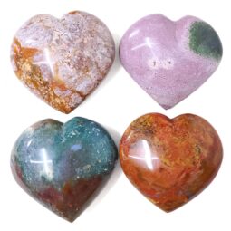 Madagascar Ocean Jasper Heart (7-8cm) Set 4 Pieces | Crystal Factory