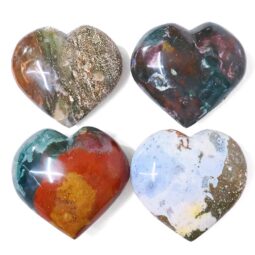 Madagascar Ocean Jasper Heart (7-8cm) Set 4 Pieces | Crystal Factory