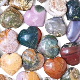Madagascar Ocean Jasper Heart (7-8cm) Set 4 Pieces | Crystal Factory
