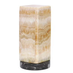 Natural Banded Onyx Rectangle Lamp on Orthoceras Base 7 Natural Banded Onyx Rectangle Lamp on Orthoceras Base | Crystal Factory