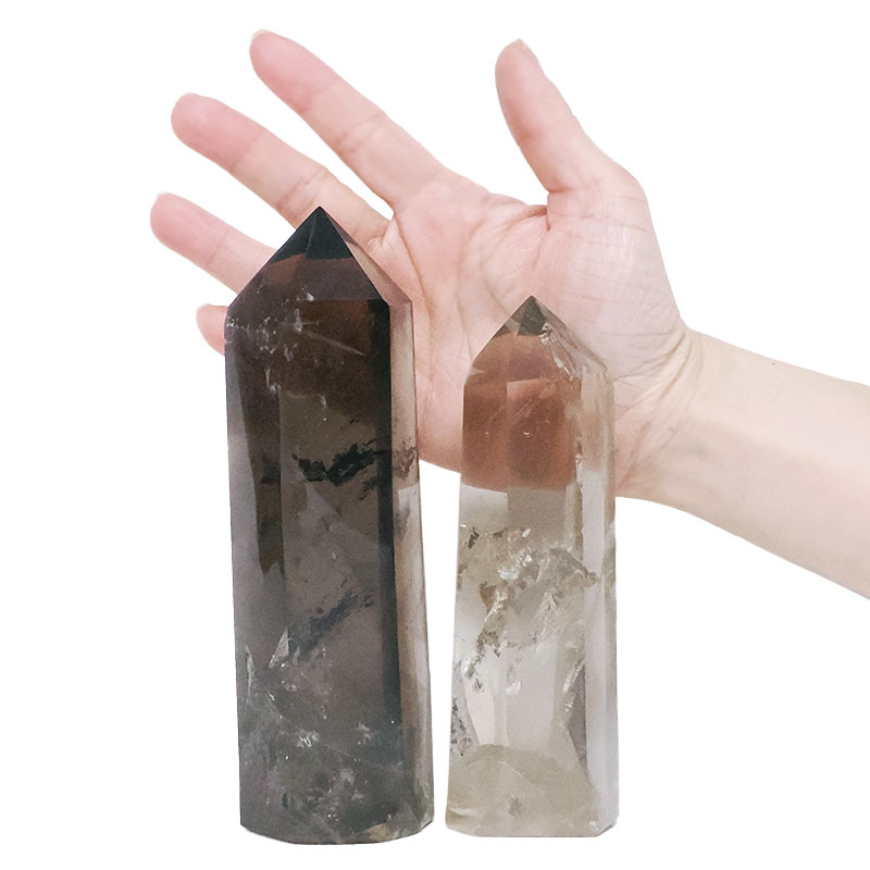 1.11kg Smoky Quartz Terminated Point Set 2 Pieces R707 4 Smoky Quartz Terminated Point Set 2 Pieces R707 | Crystal Factory