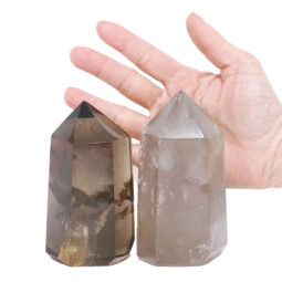 0.95kg Smoky Quartz Terminated Point Set 2 Pieces R708 5 Smoky Quartz Terminated Point Set 2 Pieces R708 | Crystal Factory