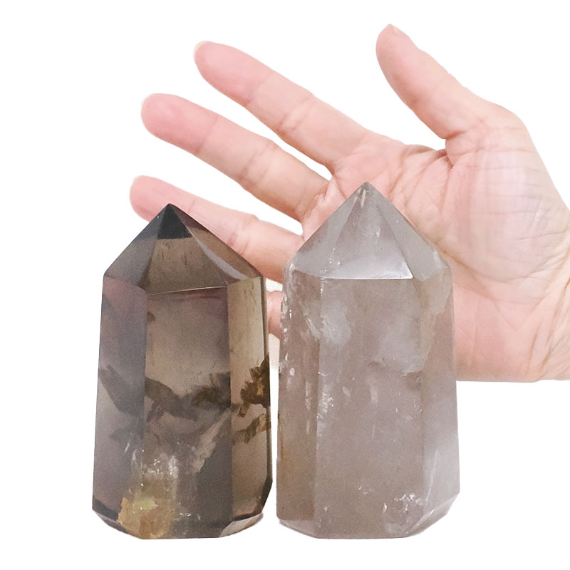 0.95kg Smoky Quartz Terminated Point Set 2 Pieces R708 4 Smoky Quartz Terminated Point Set 2 Pieces R708 | Crystal Factory