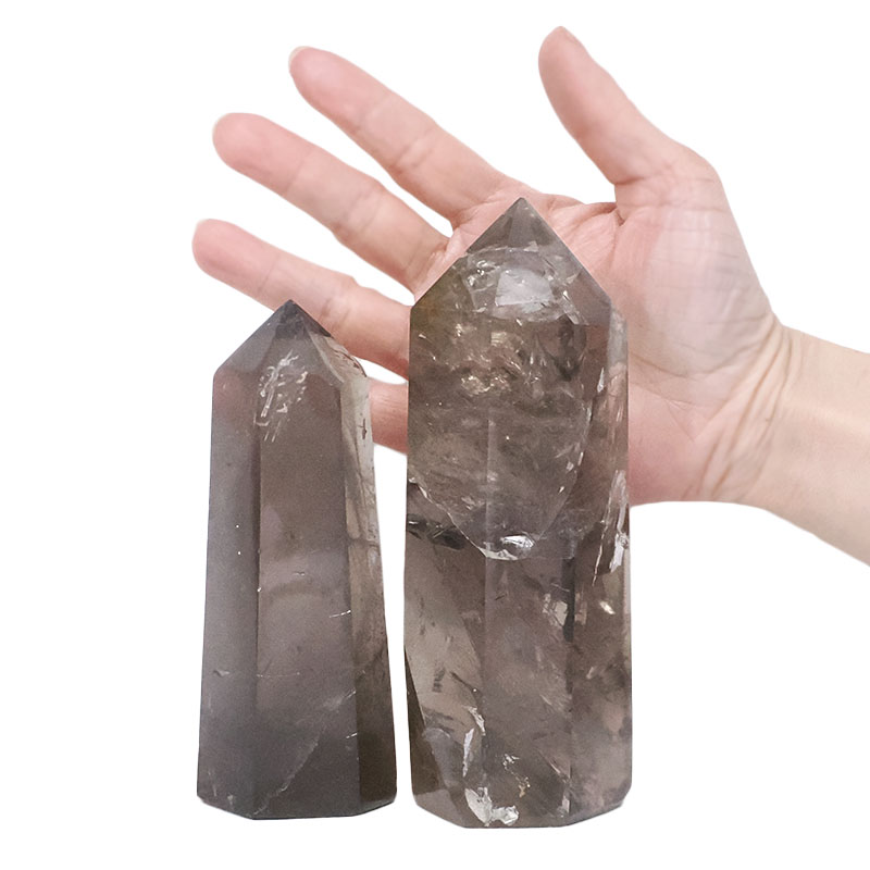 1.08kg Smoky Quartz Terminated Point Set 2 Pieces R709 4 Smoky Quartz Terminated Point Set 2 Pieces R709 | Crystal Factory