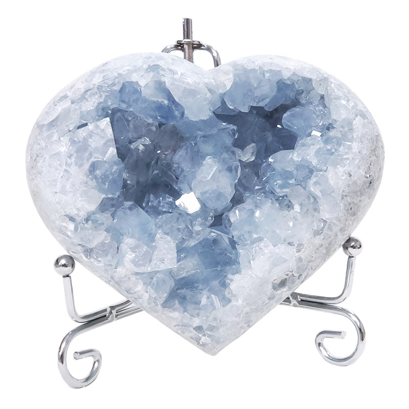 Celestite Druze Cluster Heart 10cm 6 Celestite Druze Cluster Heart 10cm | Crystal Factory