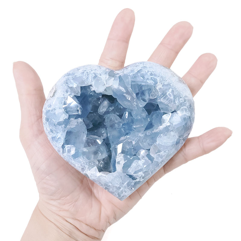 Celestite Druze Cluster Heart 9cm 6 Celestite Druze Cluster Heart 9cm | Crystal Factory