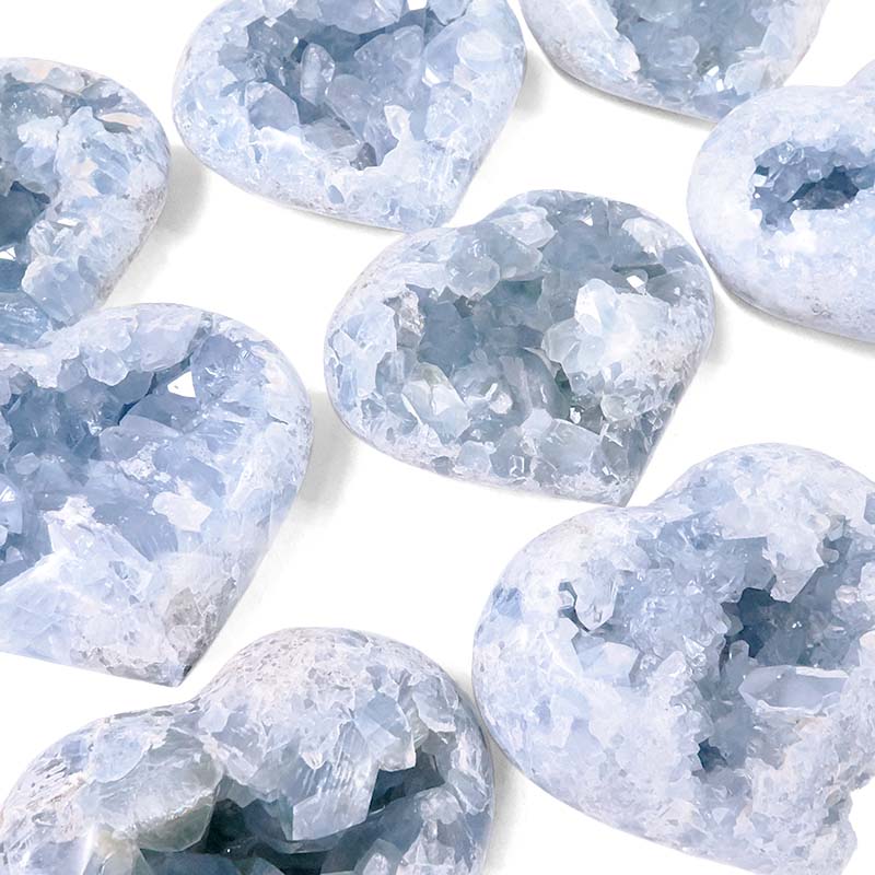 Celestite Druze Cluster Heart 10cm 4 Celestite Druze Cluster Heart 9cm | Crystal Factory
