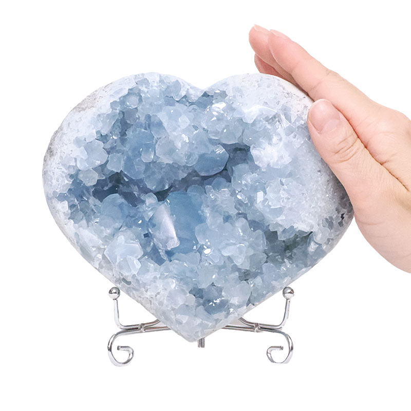 1.43kg Celestite Druze Cluster Heart T3313 4 Celestite Druze Cluster Heart T3313 | Crystal Factory