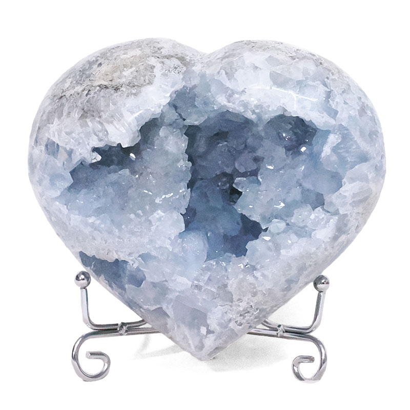 1.27kg Celestite Druze Cluster Heart T3319 3 Celestite Druze Cluster Heart T3319 | Crystal Factory