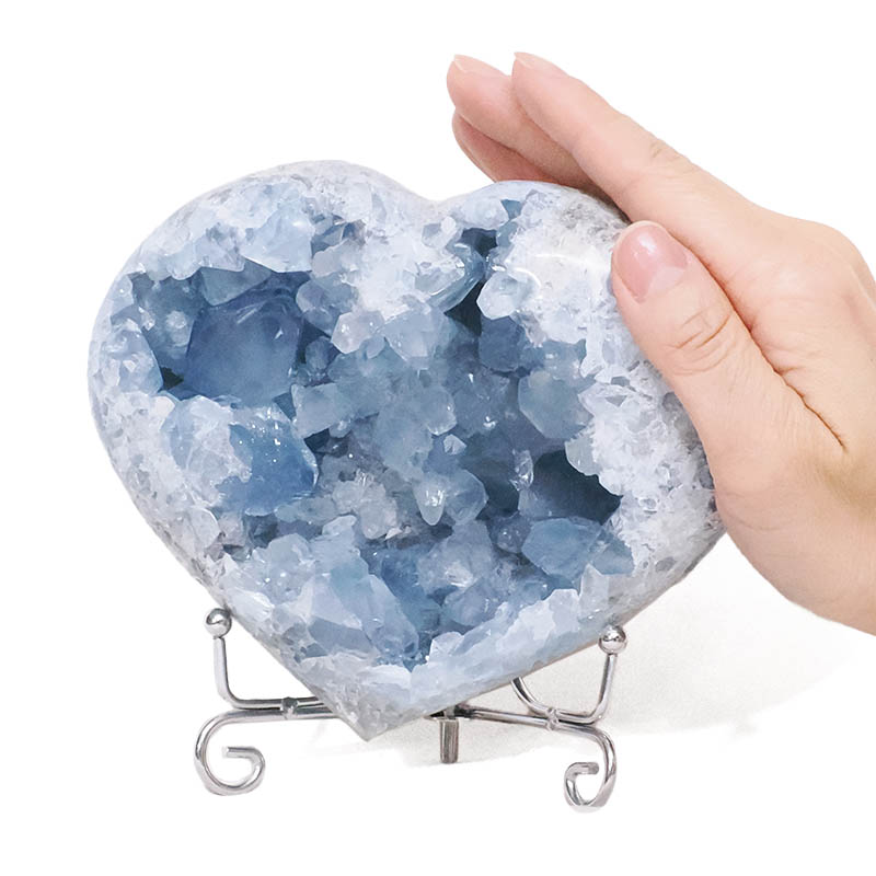 1.21kg Celestite Druze Cluster Heart T3321 4 Celestite Druze Cluster Heart T3321 | Crystal Factory