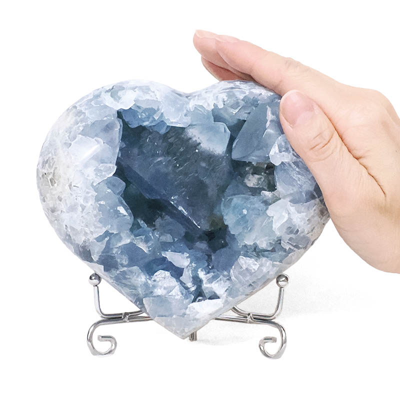 1.46kg Celestite Druze Cluster Heart T3322 3 Celestite Druze Cluster Heart T3322 | Crystal Factory