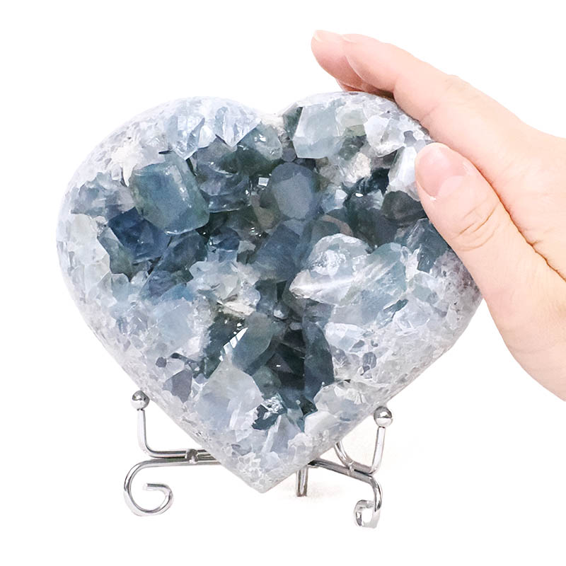 1.59kg Celestite Druze Cluster Heart T3323 4 Celestite Druze Cluster Heart T3323 | Crystal Factory