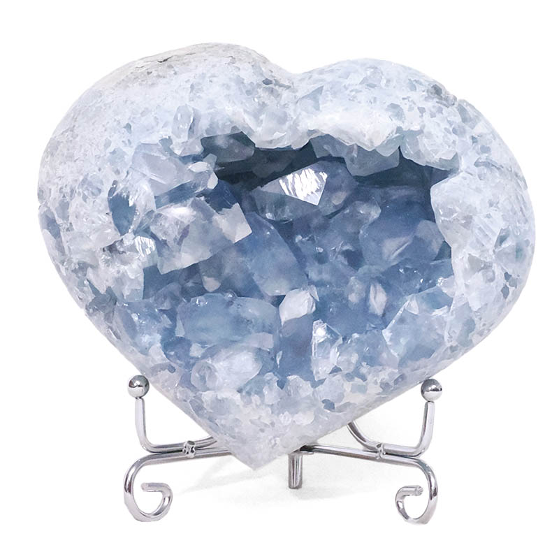 1.26kg Celestite Druze Cluster Heart T3325 3 Celestite Druze Cluster Heart T3325 | Crystal Factory
