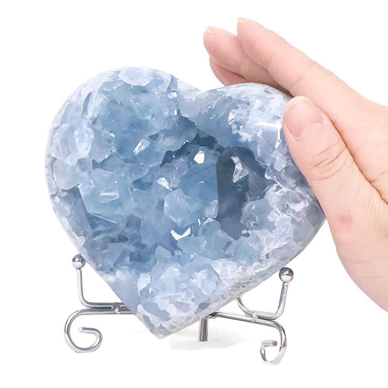 0.96kg Celestite Druze Cluster Heart T3333 4 Celestite Druze Cluster Heart T3333 | Crystal Factory