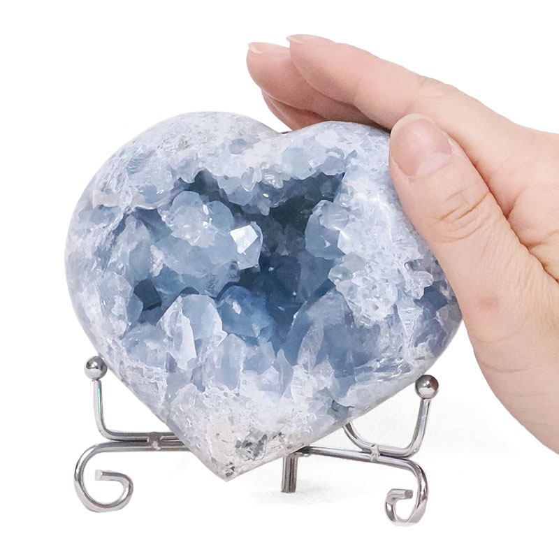 0.78kg Celestite Druze Cluster Heart T3336 4 Celestite Druze Cluster Heart T3336 | Crystal Factory