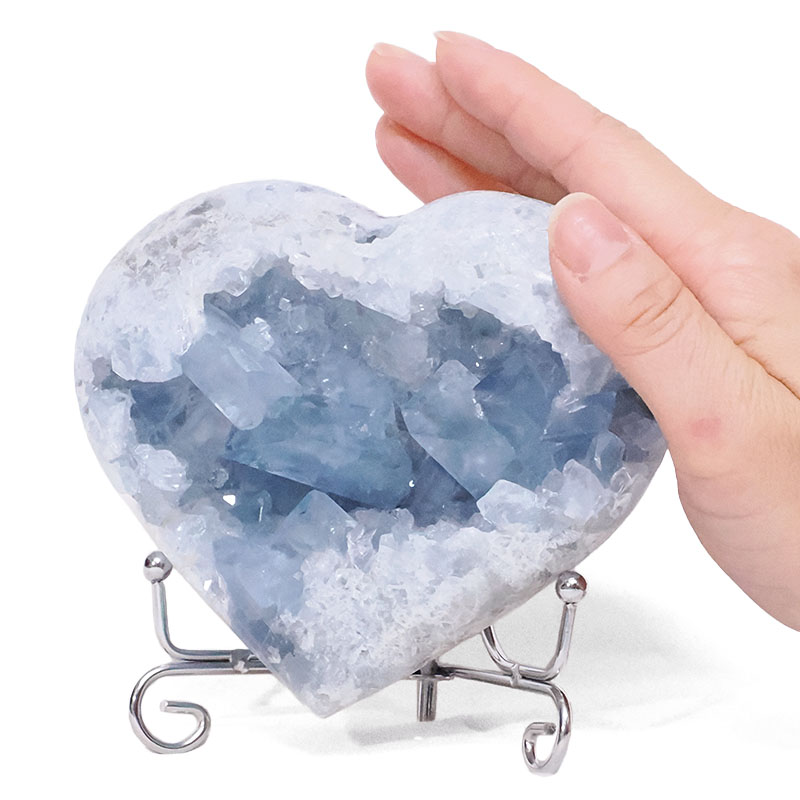 0.86kg Celestite Druze Cluster Heart T3337 4 Celestite Druze Cluster Heart T3337 | Crystal Factory