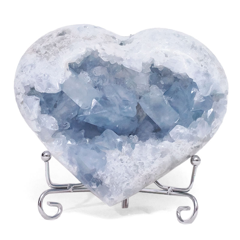 0.86kg Celestite Druze Cluster Heart T3337 3 Celestite Druze Cluster Heart T3337 | Crystal Factory