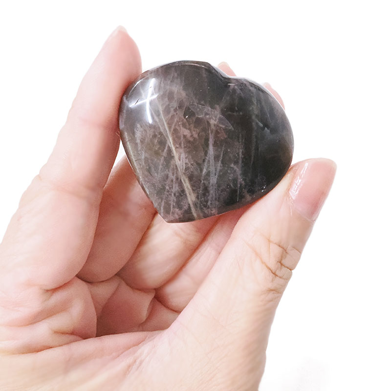 Madagascar Black Moonstone Mini Heart 6 Madagascar Black Moonstone Mini Heart | Crystal Factory