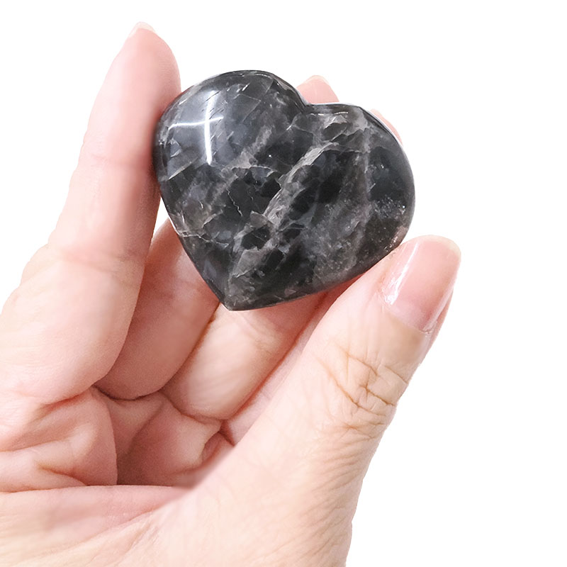 Madagascar Black Moonstone Mini Heart 5 Madagascar Black Moonstone Mini Heart | Crystal Factory