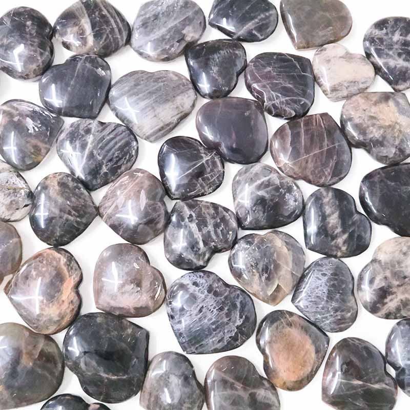 Madagascar Black Moonstone Mini Heart 4 Madagascar Black Moonstone Mini Heart | Crystal Factory