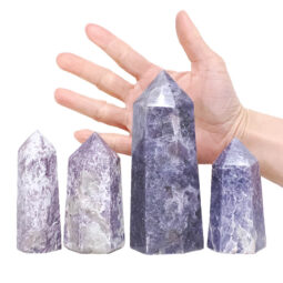 Madagascar Lepidolite Terminated Point Set 4 Pieces R750 | Crystal Factory
