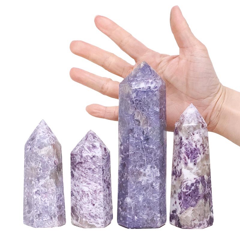 1.34kg Madagascar Lepidolite Terminated Point Set 4 Pieces R751 4 Madagascar Lepidolite Terminated Point Set 4 Pieces R751 | Crystal Factory