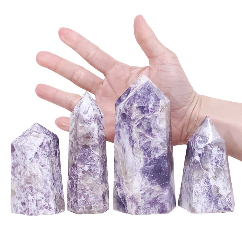1.19kg Madagascar Lepidolite Terminated Point Set 4 Pieces R754 4 Madagascar Lepidolite Terminated Point Set 4 Pieces R754 | Crystal Factory