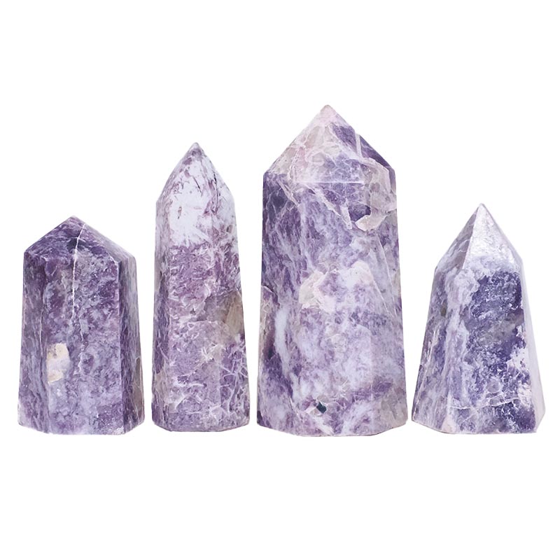 1.19kg Madagascar Lepidolite Terminated Point Set 4 Pieces R754 3 Madagascar Lepidolite Terminated Point Set 4 Pieces R754 | Crystal Factory