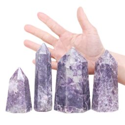 Madagascar Lepidolite Terminated Point Set 4 Pieces R755 | Crystal Factory