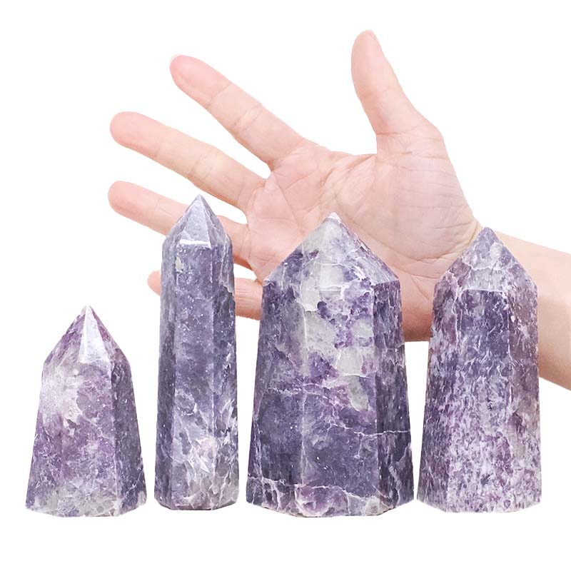 1.32kg Madagascar Lepidolite Terminated Point Set 4 Pieces R755 4 Madagascar Lepidolite Terminated Point Set 4 Pieces R755 | Crystal Factory